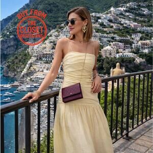 ZARA Blogger Fave Ruched Taupe Midi Dress NWT 🤎